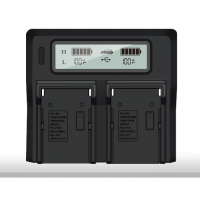 New High quality LCD Screen Camera Battery Dual Charger USB Charger For Sony F550/F750/F960